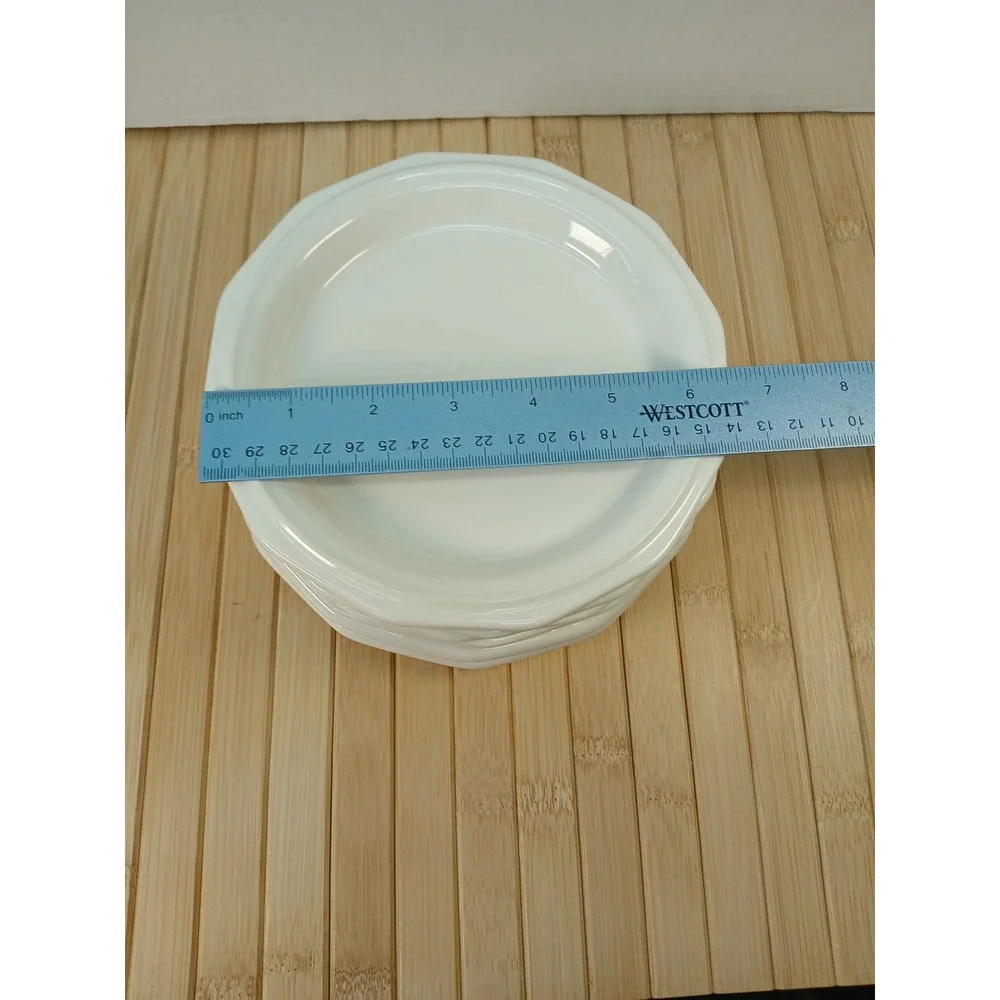 Pfaltzgraff Heritage White Octagonal Dessert Bread Plates Set of 6 Stoneware 7